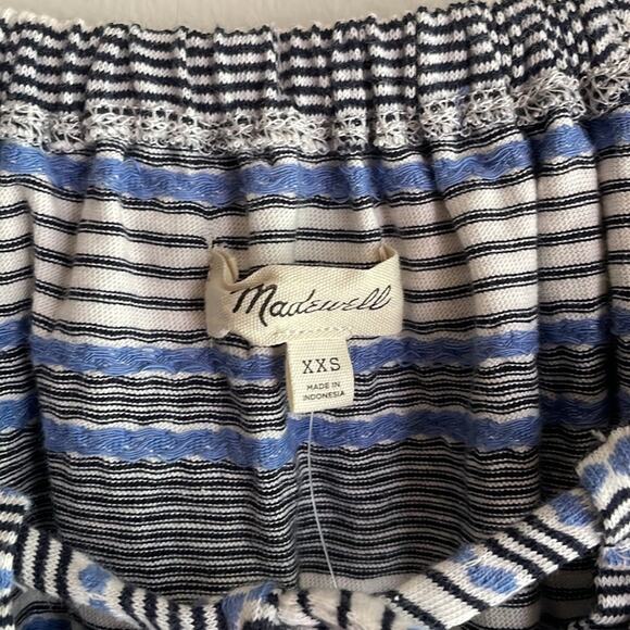 Madewell Jacquard Keyhole Crop Top in Stripe Tranquil Ocean - Picture 8 of 15